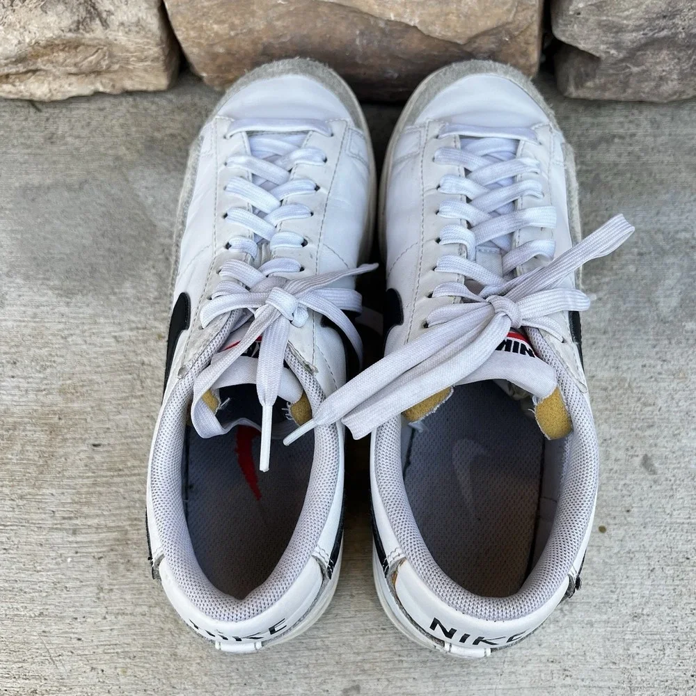 Nike Shoes Women Size 8.5 Blazer Low Platform White Sail Black DJ0292-101